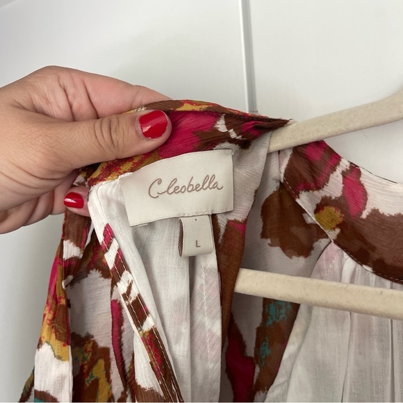 Cleobella Cecilia Ankle Dress In Shea Side Slit Print Short Sleeve - Picture 6 of 9